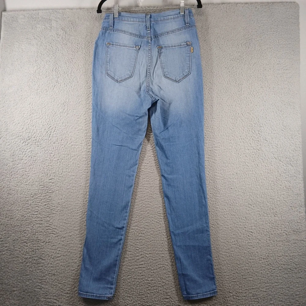 Vibrant M.I.U. Skinny High-Rise Light Wash Destroyed‎ Denim Jeans Size 15 W31
